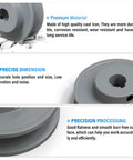 Single Groove V Belt Pulley For V-Belt Drive Systems, Two Point Five Inch Outer Diameter, Five Eighth Inch Bore, features and material