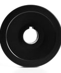 Front view of Single Groove V Belt Pulley For A AX 3L 4L Belts, Three Quarter Inch Bore, Three Inch Outer Diameter, Cast Iron Construction