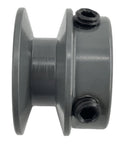 Side view of Cast Iron Belt Pulley AK1558 for V Belt Section A 3L 4L five eighths inch bore, 1.55 inch OD, one groove
