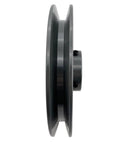 Side view of Heavy Duty Cast Iron V Belt Pulley With Seven Eighth Inch Bore And Five Point Seven Five Inch Outer Diameter One Groove. 