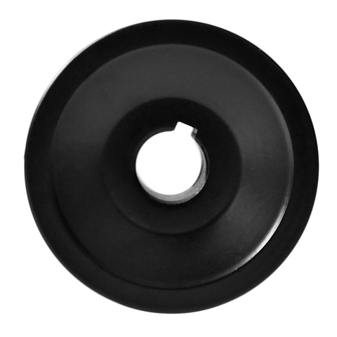 BK25 5/8 Inch Single Groove V Belt Pulley Cast Iron 2.6 Inch Outside Diameter With 5/8 Inch Bore, black epoxy-coated front view