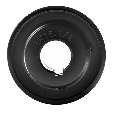 Beefy Cast Iron V Belt Pulley MINERGUY AK2534 for 3L 4L A AX Belts, 2.5 inch OD, 3/4 inch bore, single groove, fixed bore, front view