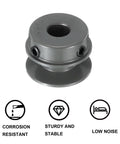Cast Iron V Belt Sheave With 1/2 Inch Bore And 1.55 Inch Outer Diameter Single Groove For 4L And A Belts front view