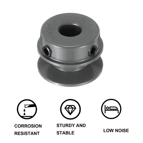 Cast Iron V Belt Sheave With 1/2 Inch Bore And 1.55 Inch Outer Diameter Single Groove For 4L And A Belts front view