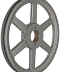 AK104 FHP QT Bushed V Belt Sheave For A Belt Section One Groove Cast Iron 10.25 Inch OD 2440 Max RPM side view
