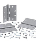 4.5 Inch By 4.5 Inch Ball Bearing Hinge Set Of 3 For Mortise Doors with included wood and machine screws, cast steel