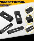 Cast steel components of T slot hold-down clamp kit for machine tools.