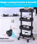 Three Inch Industrial Swivel Locking Caster Set Of Four With Three Eighths Inch Sixteen UNC Threaded Stem One And A Half Inch Long For Carts Dollies Workbenches And Trolleys Includes Furniture Screw Inserts And Brakes on kitchen cart