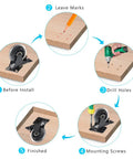 Installation steps for 3 Inch Plate Caster Set Of 4 With Brake Dual Locking Heavy Duty Top Plate Industrial Swivel Casters Load Capacity 600 Lbs