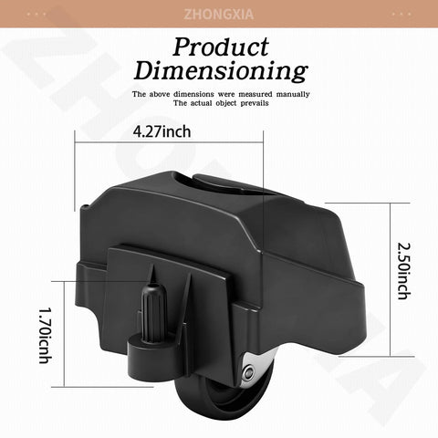 Two Pack Foot Caster And 12293 Caster Kit For Plate Caster Systems Compatible With Six To Sixteen Gallon Wet And Dry Vacuums side view