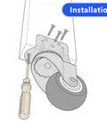 Installation of Heavy Duty Casters Set Of 4 With Brake For Baby Beds Carts And Cabinets 1 Inch L Shape Side Mount TPR Plate Wheels