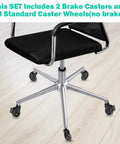 Three Inch Swivel Caster Set With Five Sixteenth Inch Threaded Stem Eighteen UNC Heavy Duty Casters for chair on hardwood