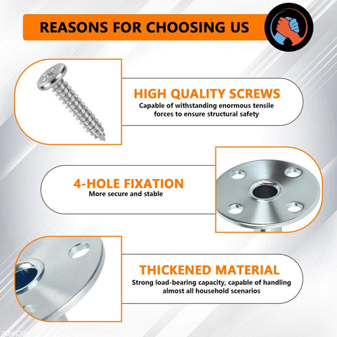 8 Pcs Broad Brimmed Caster Socket Kit With 32 Stainless Steel Screws For Seven Sixteenths Inch Caster Stems Durable Inserts