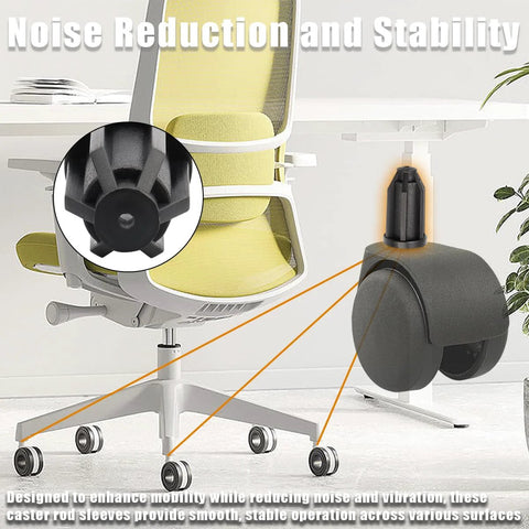 20 Pcs Caster Socket Sleeve Round Inserts For Standard Tubes And 1 Inch Caster Wheels, 7 16 Inch Inside Stem And 1 Inch