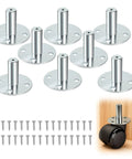8 Pcs Broad Brimmed Caster Socket Kit With 32 Stainless Steel Screws For Seven Sixteenths Inch Caster Stems Durable Inserts