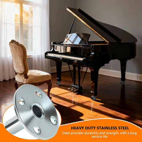 8 Pcs Broad Brimmed Caster Socket Kit With 32 Stainless Steel Screws For Seven Sixteenths Inch Caster Stems Durable Inserts for pianos