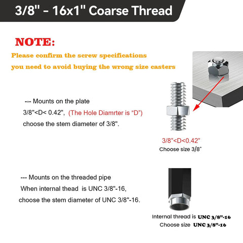 Threaded stem specification guide for 4 Inch Swivel Threaded Stem Caster Wheels Set Of 4 Heavy Duty 2000 Lb Capacity Locking Casters