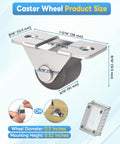 Diagram showing dimensions of Mini Low Profile 0.5 Inch Caster Wheels Self Adhesive And Screw Mounted Rubber Casters.