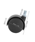 Close-up of a 4 Pack Swivel Casters 1.5 Inch 360 Degree Universal Plastic Screw Socket Cabinet Stem Casters Heavy Duty Replacement Wheels.