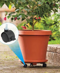 Planter on 4pcs 1 Inch Swivel Caster Wheels with M6 Threaded Stem and Brake Heavy Duty Black Nylon Replacement Casters outdoors