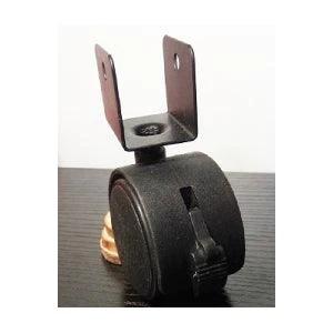 ✝️ 100-Pack Caster Wheel 2 Inch - Brake Special Design U-Bracket Caster with black wheel on black surface