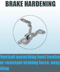 Brake hardening feature of 5 Inch Heavy Duty Anti Tangling Caster Wheels Set of 4 with Brakes, steel brake component close-up