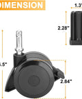Dimensions of 4-Pack Locking Caster With Insert Replacement Wheels For Genesis And Spirit Grills 2007-2011, size details shown