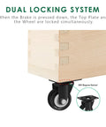 Swivel Plate Caster Wheels Replacement 2 Inch Set Of 4 Heavy Duty Industrial Casters for Furniture shown under wooden furniture corner