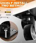 4 inch heavy duty caster wheels set of 4 rated 2400 lb total with 360 swivel dual locking brakes installation methods shown