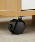 1.5 inch swivel caster wheel with brake attached to cabinet, part of 30 Pcs 1.5 Inch Swivel Caster Wheels With Brake Nylon Plate Casters