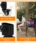 Heavy Duty Caster Wheel Kit With 360 Degree Swivel And Brake For Outdoor Ninja Stand XSKUNSTAND shown attached to grill stand