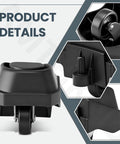 Foot Caster And Caster Wheel Set For Plate Caster Replacement Compatible With 6 To 16 Gallon Wet Dry Vacuums close-up product detail