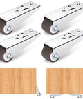 0.9 Inch Low Profile Caster Wheels Set Of 4 Long Frame Rigid Casters For Furniture DIY Small Fixed Caster Wheels For Drawers Doors Bookcases 44 Lbs Load Per Caster Vertical Or Horizontal Installation