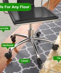Chair with Five Pack 3 Inch Caster Wheels With Safety Dual Locking Brakes on hardwood, carpet, concrete, tile floor