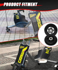 76mm x 24mm Wheels Replacement for 360 PowerRider RipRider FlashRider Caster Trike with product fitment details