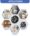 Applications of 8 Pcs Self Adhesive Caster Wheels Stainless Steel 360 Degree Swivel Low Profile Rollers for furniture.