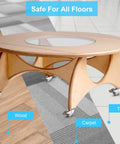 Modern table on 1 Inch Heavy Duty Caster Wheels Set of 4 with Brake, Silent Locking Rubber Swivel Plate Casters, safe for all floors.