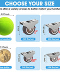 Fixed Caster Wheels Set With TPR Material Low Profile Rubber Casters Quiet Floor Friendly Polyurethane Wheels For Furniture Drawers