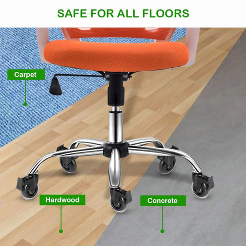 Office chair with 5 Pack 3 Inch Heavy Duty Caster With Brake 5 Sixteenth Inch 18 UNC Threaded Stem Rubber Locking Wheel for all floors