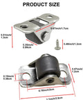 Mini Caster Wheels Set Of 24 Low Profile Half Inch Non Swivel Wheels With Rubber Rolling Treads And Steel Top Plate dimensions