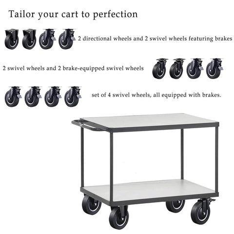 Heavy duty 8 inch caster wheels set of 4 industrial swivel locking casters with brake 3200 lbs load capacity on cart