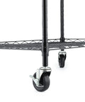 Set Of Four Caster Wheels For Organization And Storage Shelving, Casters For Metal Shelves And Wire Racks, installed on shelf