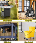 4 Inch Swivel Stem Caster Wheels, With 7/16 Inch Stem Diameter, Heavy Duty TPR Rubber Castors For Utility Carts, Mop Buckets, Shop Vac And Weber Grills, Easy Install, 4 Pack, Supports 175 Lb Per Wheel And 700 Lb Total Capacity used on various equipment