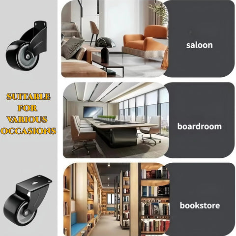 2 Pcs Gate Caster Wheels Replacement Anti Friction Gate Caster Anti Sag Door Bottom Support Wheels 2 Inch Silent Caster Wheels Replacement For Garden Gates Furniture And Outdoor Use installed in various settings like saloon, boardroom, and bookstore.