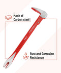 Cat's Paw Nail Puller Set Three Piece Pry Bar Kit Includes 8 Inch 10 Inch And 12 Inch Nail Removers With Red Coated Grips, carbon steel material