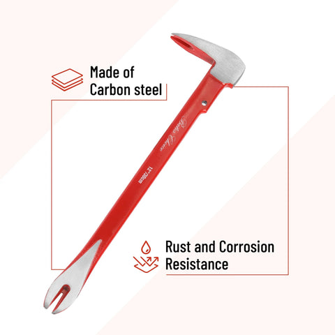 Cat's Paw Nail Puller Set Three Piece Pry Bar Kit Includes 8 Inch 10 Inch And 12 Inch Nail Removers With Red Coated Grips, carbon steel material