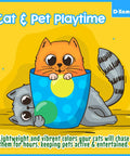 Illustration of two playful cats with colorful balls for pet playtime