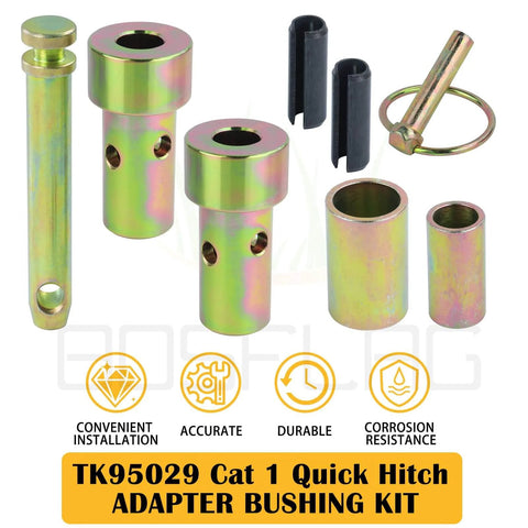 Two Pack Cat 1 Quick Hitch Adapter Bushing Kit For Category I 3-Point Tractors Include 5-1/2 Inch Top-Link Pin and Heavy-Duty Lynch Pin