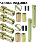 Two Pack CAT 1 Quick Hitch Adapter Bushing Kit With Top Link Pin And Lynch Pin For Category 1 3 Point Hitches And Tractors