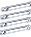 Four metal pins, Cat 1 Tractor Top Link Pin Hitch Replacement Fits 195589M1 AC339942 Three Quarter Inch Pin Diameter Three And Three Quarter Inch Usable Length Five And A Half Inch Overall Length Durable Four Pack